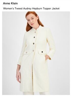 Anne Klein Tweed Audrey Hepburn Topper Coat